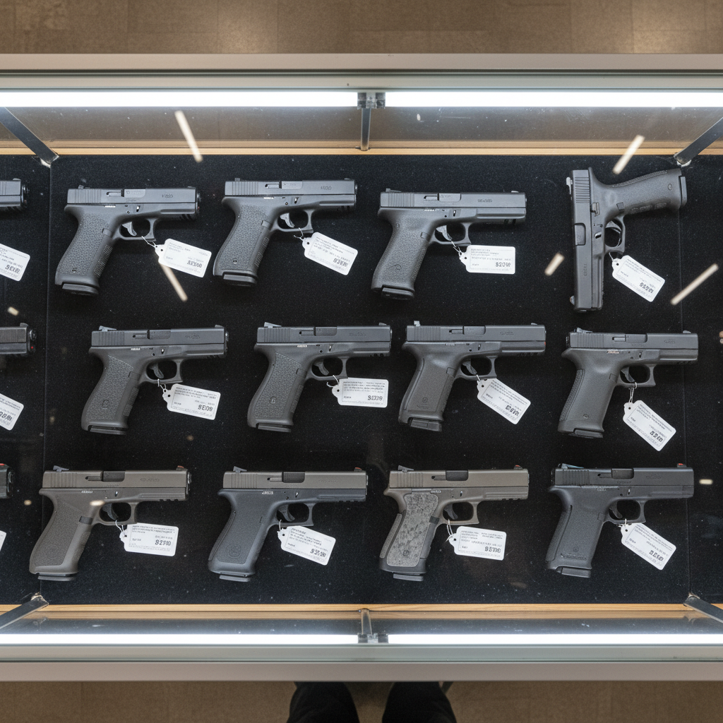 Gun inventory — pistols and handguns for sale at Quick Trip Pawn